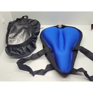 Bike Seat Gel Blue Black w Cover Saddle